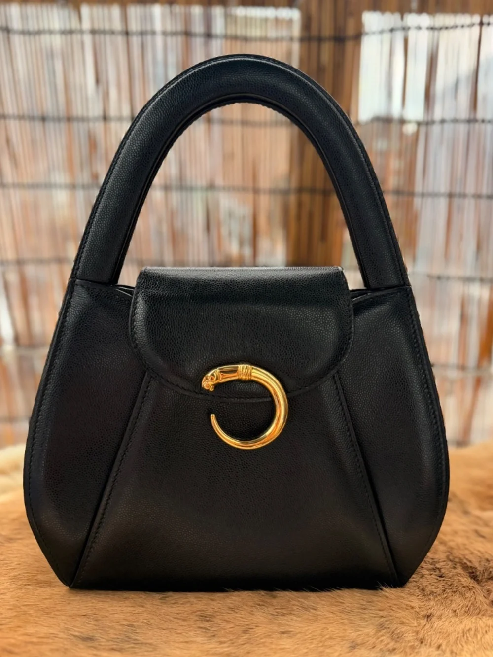 Vintage CARTIER Panthere Black Caviar Top Handle — 1995 - Picture 15 of 15